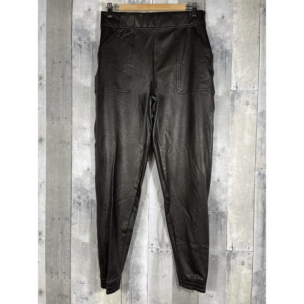 SPANX Faux Leather Jogger Pants (20283R) Noir Black - Size - Medium